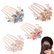4 PCS Flower Floral Hair Combs Bridal Wedding Hair Side Combs Hair Accessories for Women