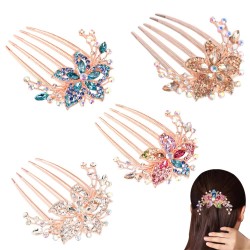 4 PCS Flower Floral Hair Combs Bridal Wedding Hair Side Combs Hair Accessories for Women