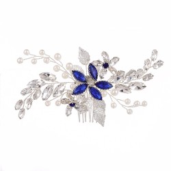 Wedding Hair Comb Blue Rhinestone Bridal Hair Accessories Wedding Hair Piece 