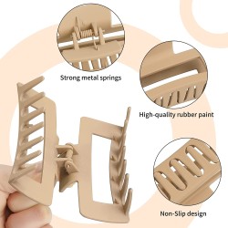 4 Inch Large Hair Clips 6 Pcs Rectangular Claw Clips for Thick Hair for Women and Girls 